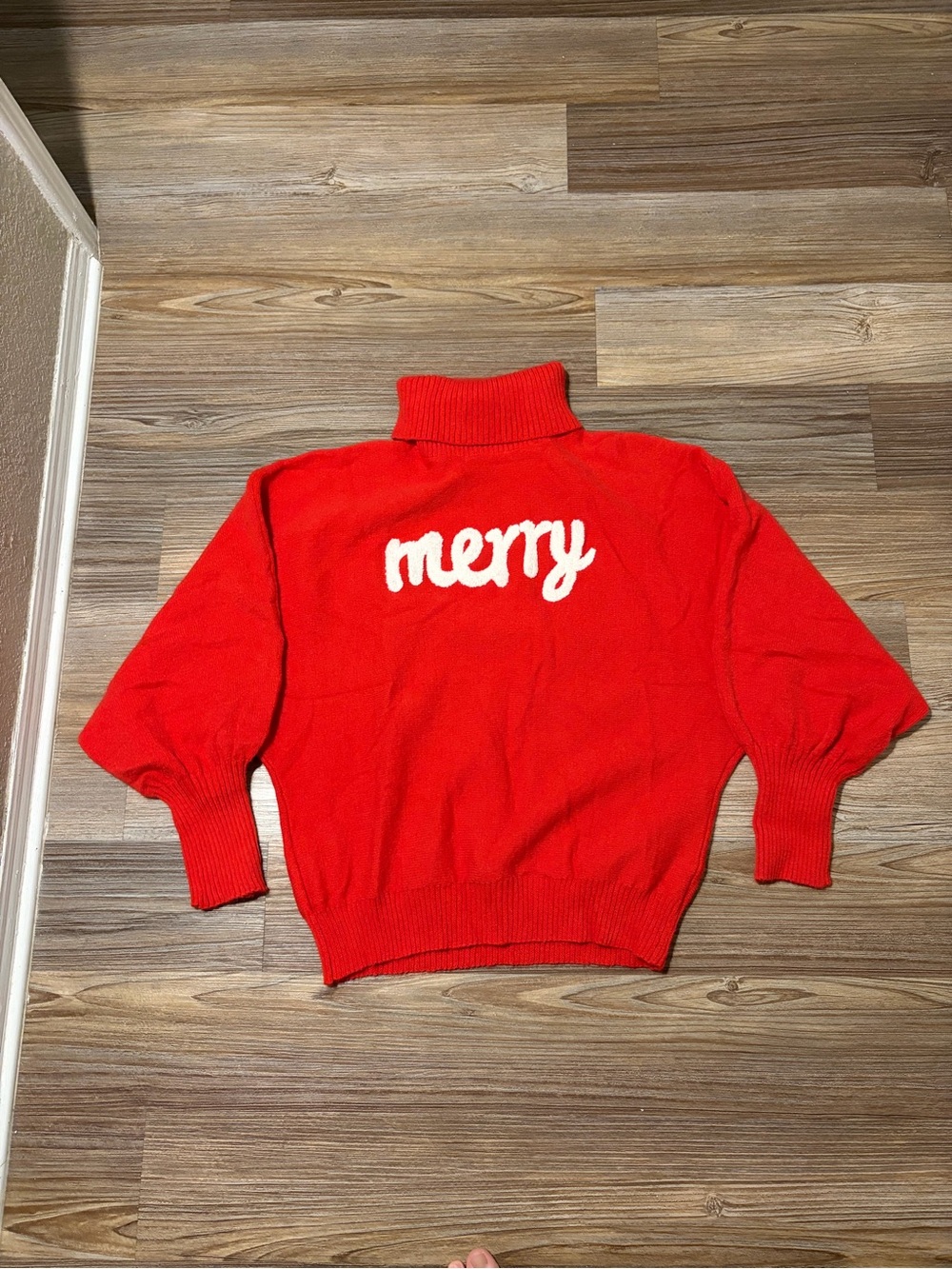 Red 'Merry' Turtleneck Sweater - Women's Holiday Knit